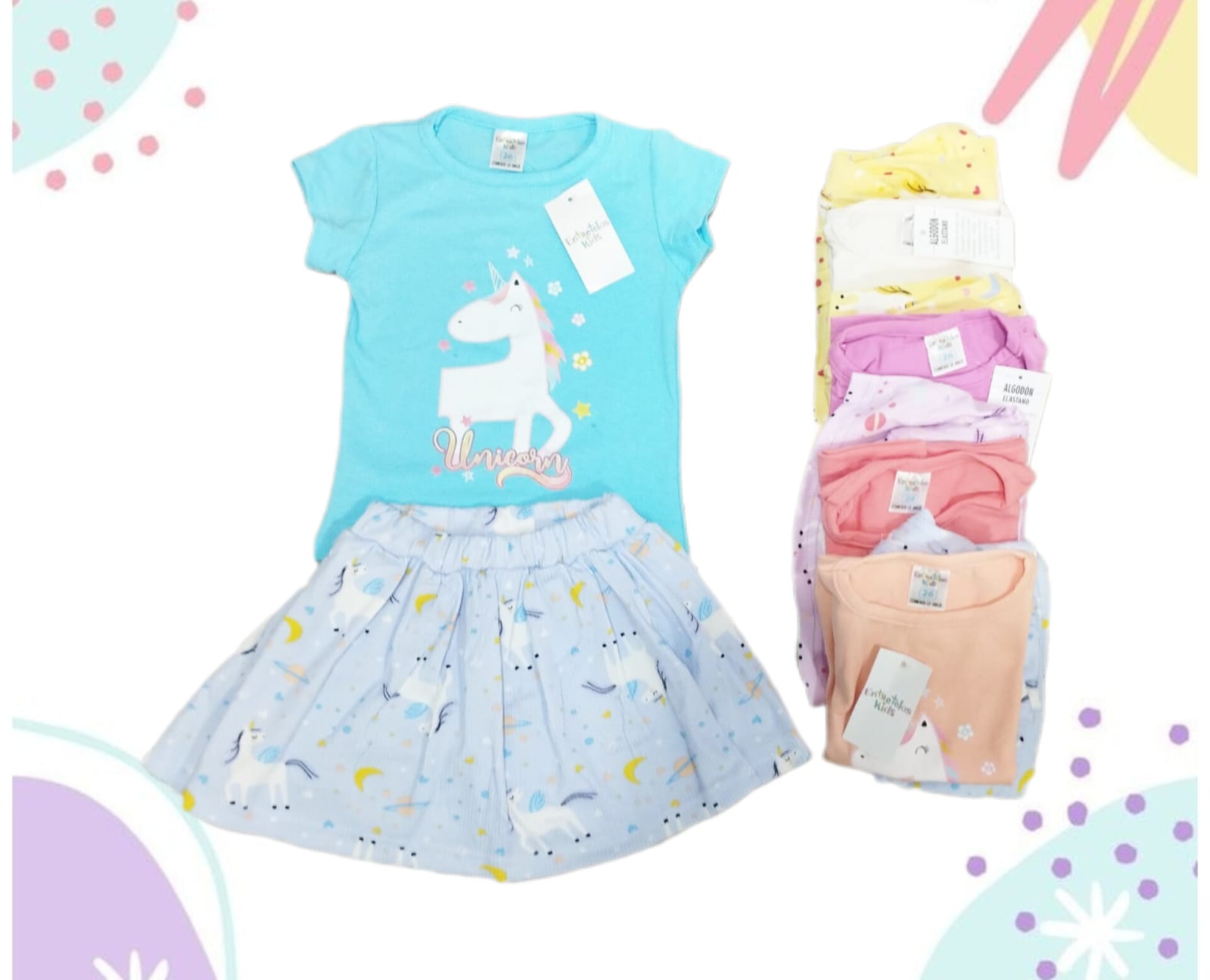 CONJUNTO UNICORNIO FALDA SHORT