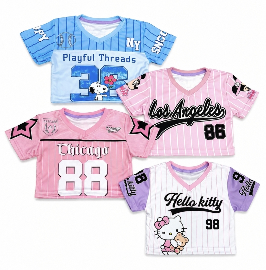 Crop top beisbolera
