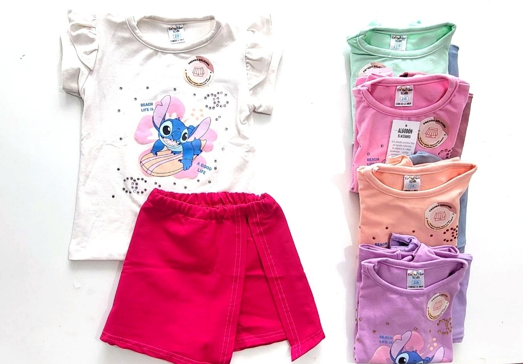 Conjunto Gabardina Falda short stich