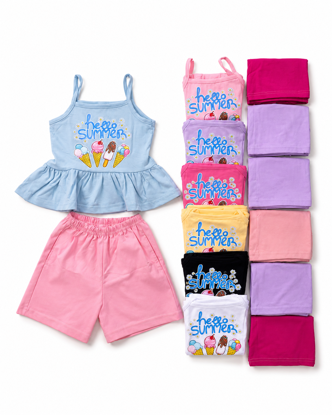 Conjunto niña short Gabardina