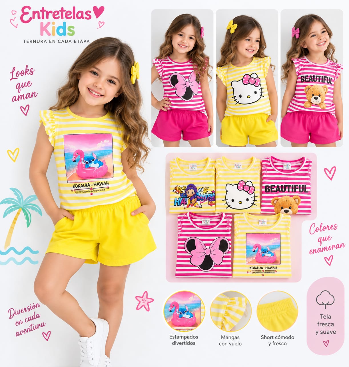 Conjunto rayado estampas Variados